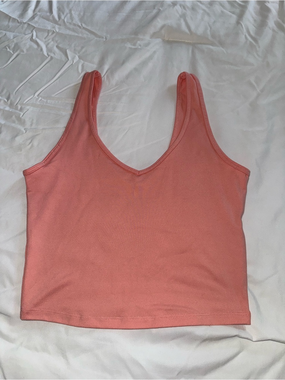 Hollister Coral Scoop V-Neck Crop Tank